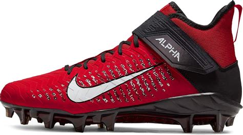 Nike Men's Alpha Menace Pro 2 Mid Football Cleats (University RED/White ...