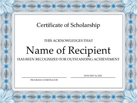 42 Free Scholarship Certificate Templates [Word & PDF]