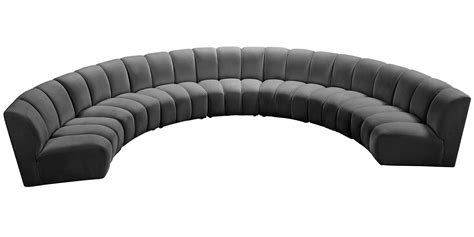 Gray Velvet 8 Pcs Modular Sectional Sofa 53780 Bois ACME Contemporary Modern – buy online on NY ...