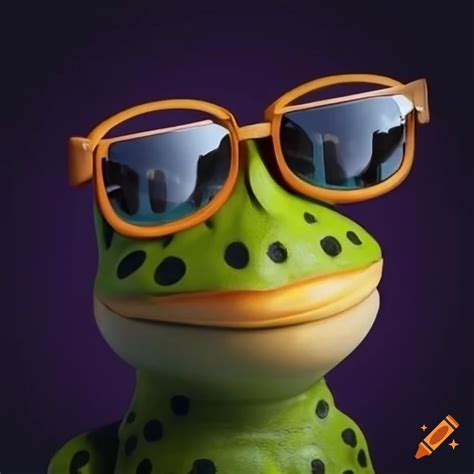 Funny frog wearing glasses on Craiyon