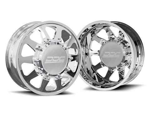 DDC Wheels The Ten Forged Dually Wheel Set 22x8.25 10x225 Polished Dodge Ram 4500|5500 | Ford F ...