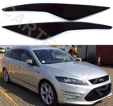 Headlight Eyebrow Eyelid Cover Fits Ford Mondeo MK4, set, ABS, tuning ...