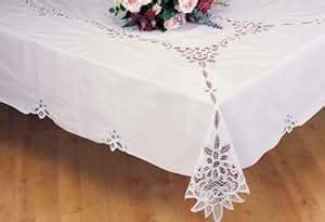 Amazon.com: Battenburg Lace 68x84" Rectangular Fabric Tablecloth WHITE: Home & Kitchen