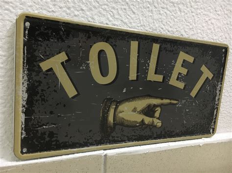 Toilet sign Restroom sign vintage wc sign restroom wall art | Etsy