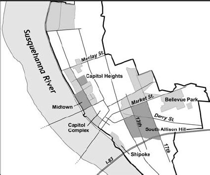 Neighborhood boundaries in Harrisburg, Pennsylvania. | Download Scientific Diagram