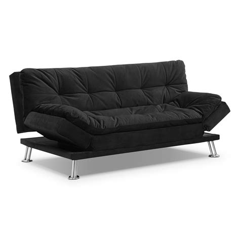 Waltz Futon Sofa Bed - Black | Value City Furniture