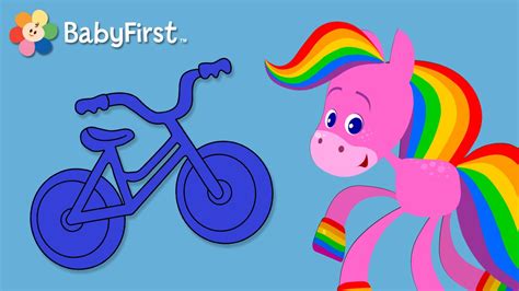 Wheels | Coloring and Music | Rainbow Horse | BabyFirst TV - YouTube