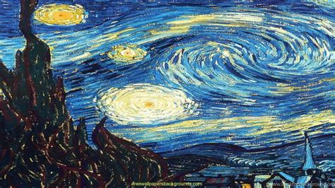 Wallpapers Van Gogh Starry Night Paintings Iphone 2560x1440 ... Desktop Background