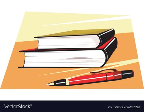 Pen and books Royalty Free Vector Image - VectorStock