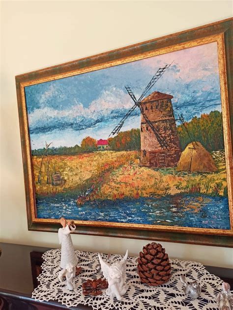 Windmill Original Oil Painting on Canvas Oil 80x60cm wall art | Etsy