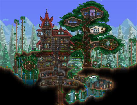 959624E9FD2143A6D8A16DA2ED4E89BBF4553AA3 (2048×1566) | Terraria house design, Terraria castle ...