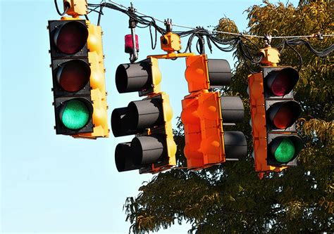 Hanging Traffic Lights Free Stock Photo - Public Domain Pictures
