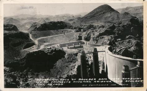 Upstream Face of Boulder Dam Boulder City, NV Six Companies Inc. Postcard