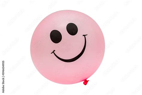 Smiley face hot air balloon isolated on white background Stock Photo | Adobe Stock