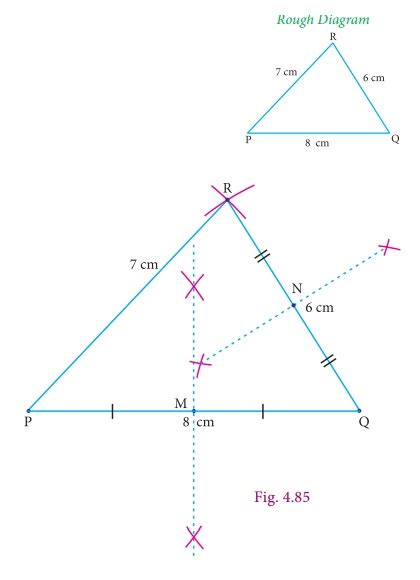 Construction of the Centroid of a Triangle - Example Solved Problems | Practical Geometry