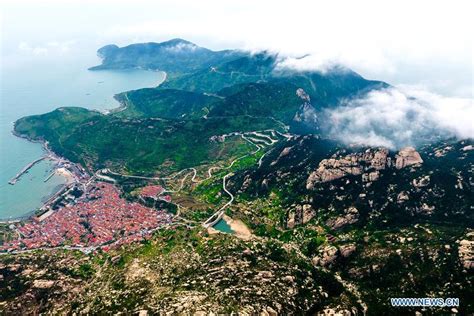 Aerial view of Laoshan Mountain in Qingdao, Shandong