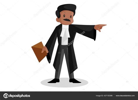 Vector Graphic Illustration Indian Lawyer Holding File Hand Pointing His Stock Vector by ...