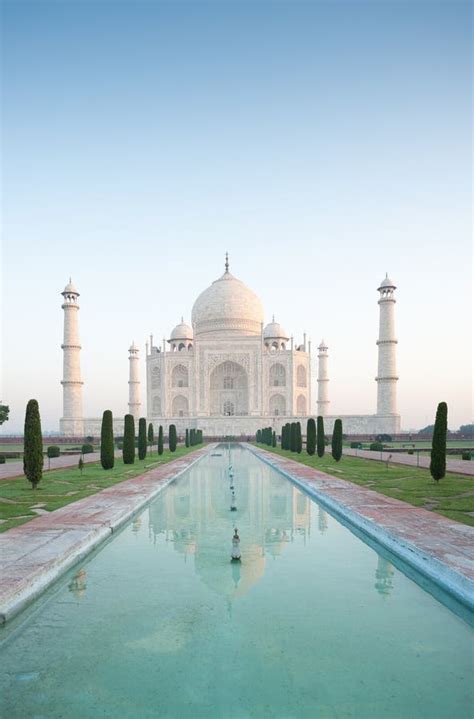 Taj Mahal at Sunrise 2 (portrait) Stock Image - Image of agra, pink ...