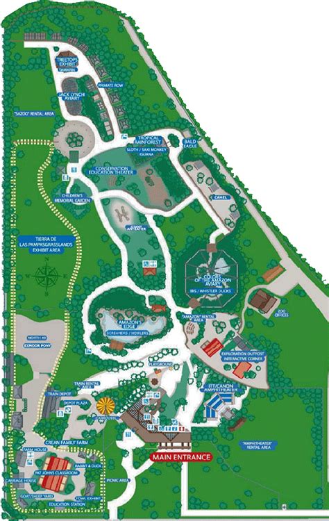 The map of Santa Ana Zoo in Santa Ana, USA