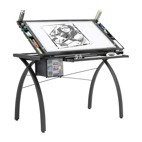 Artograph Futura Adjustable Home Drafting Light Table Drawing Desk, Black - Walmart.com ...