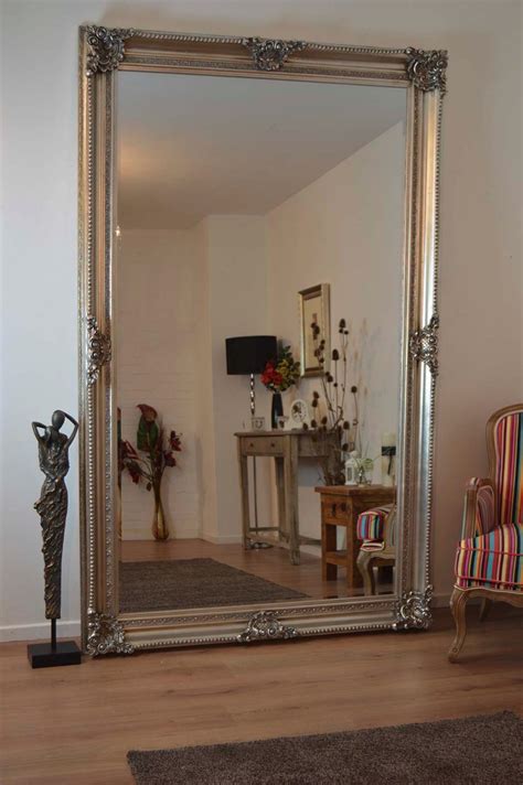 Huge Antique Style Silver Rectangle Wall Mirror Leaner 8ft x 5ft ...