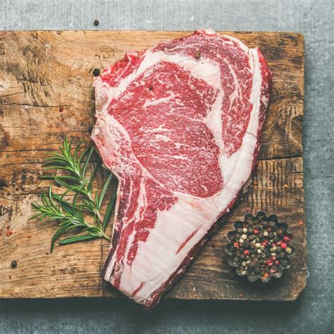 Dry Aged Raw Beef Rib Eye Steak Square Crop Stock Photos - Free ...