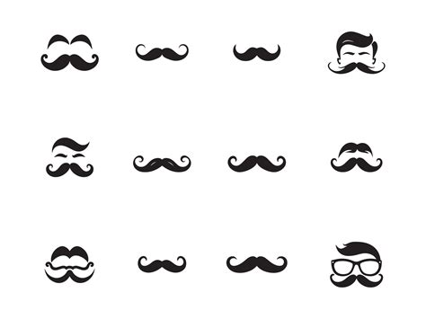 mustache set logo vector icon of mustache 24847646 Vector Art at Vecteezy