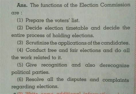 What Are The Main Functions Of The Election Commission Of India Class 9 ...