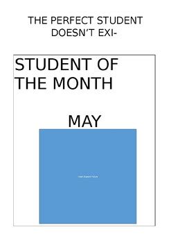 Student of the Month Template by Jessica Croteau | TpT