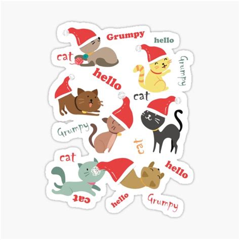 "Hello Grumpy cat" Sticker by olafekry | Redbubble