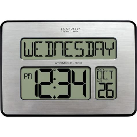 ATOMIC DIGITAL WALL CLOCK WITH INDOOR TEMP & BACKLIGHT - Walmart.com ...