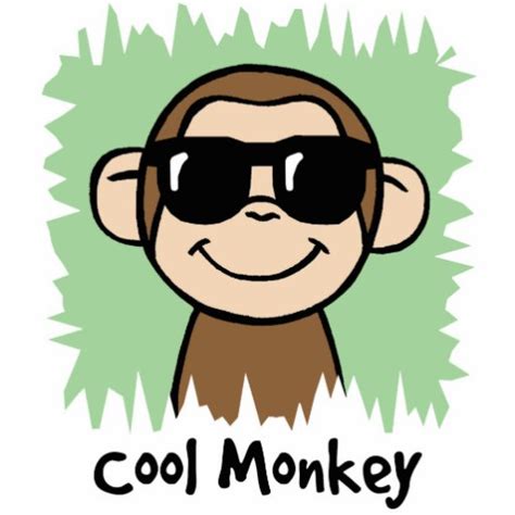 Cartoon Clip Art Cool Monkey with Sunglasses Cut Out | Zazzle