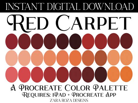 Red Carpet - Procreate Color Palette Graphic by ZaraRozaDesigns ...