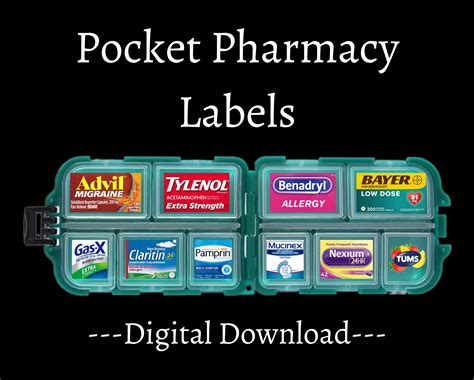 Pocket Pharmacy Labels Printable Pill Case Labels Pill Organizer Instant Download PDF File - Etsy