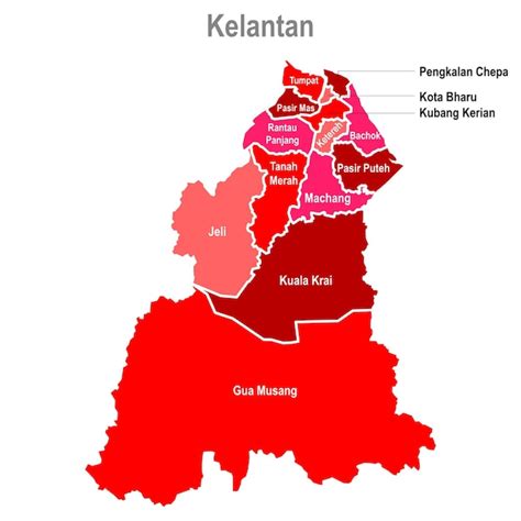 Premium Vector | Kelantan map