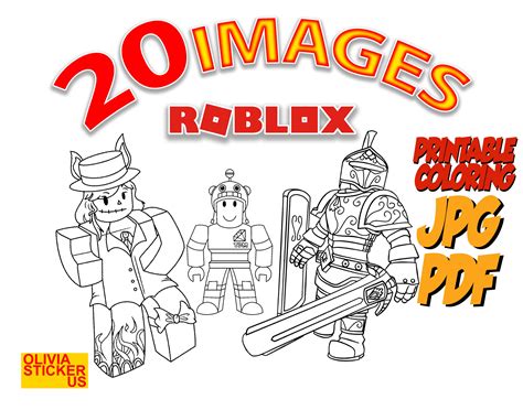 Roblox Printable Coloring Page. 20 Coloring Pages. PDF and JPG. - Etsy