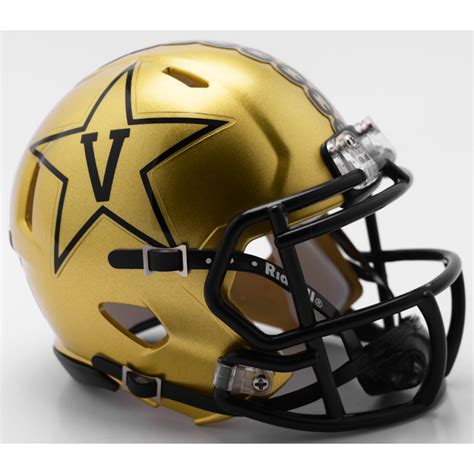 Riddell NCAA Vanderbilt Commodores 2018 Gold Speed Mini Football Helmet