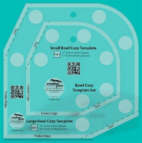 Creative Grids Bowl Cozy Template Set CGRBOWLS 743285002627 Rulers & Templates in 2022 | Quilt ...