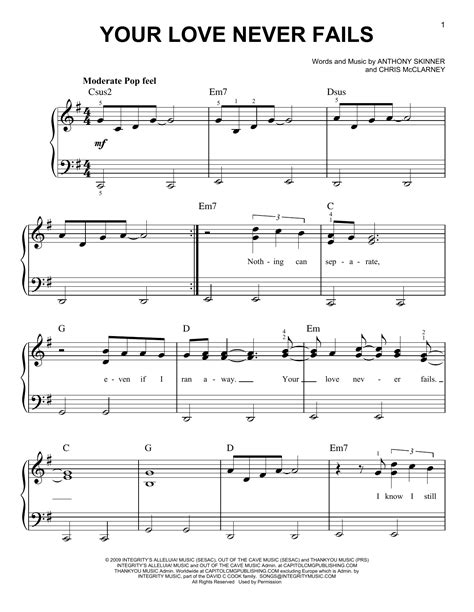 Your Love Never Fails | Sheet Music Direct