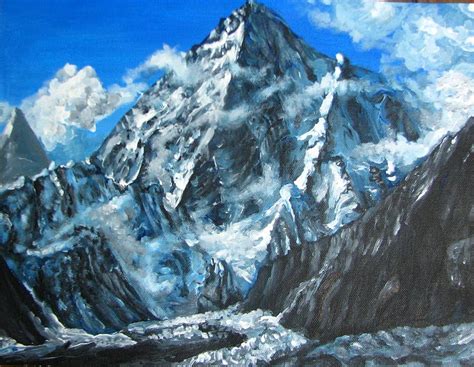 Mountains View Landscape Acrylic Painting Painting by Natalja Picugina