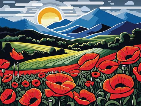 Poppy field Acrylic painting by Kosta Morr | Artfinder