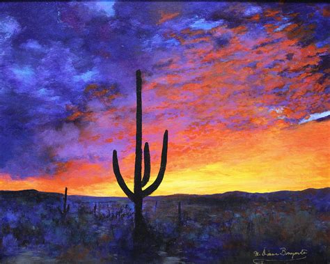 Desert Sunset 4 Painting by M Diane Bonaparte