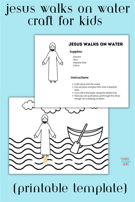 Jesus Walks On Water Craft For Kids (Printable Template)