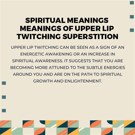 Unlocking the Meanings of Upper Lip Twitching Superstition - Spiritual Approch