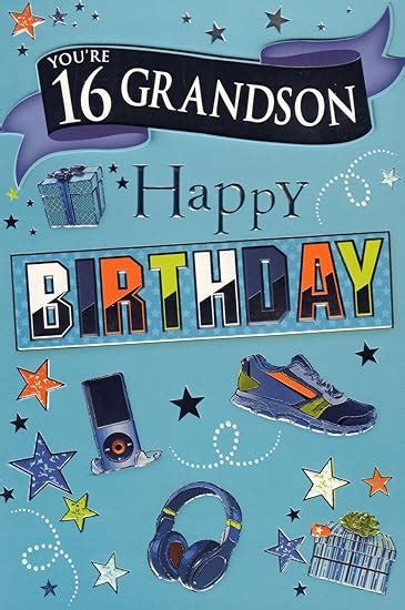 Grandson 16th Birthday Card - ' You're 16 Grandson": Amazon.co.uk: Garden & Outdoors