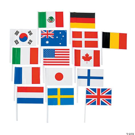 Small Plastic Flags of All Nations Flags | Oriental Trading