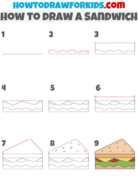 How to Draw a Sandwich - Easy Drawing Tutorial For Kids