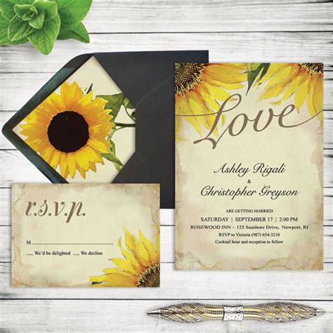 Sunflower Wedding Invitations