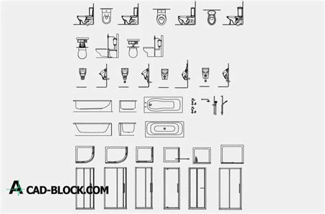 CAD Bathroom Detail Blocks DWG - Free CAD Blocks