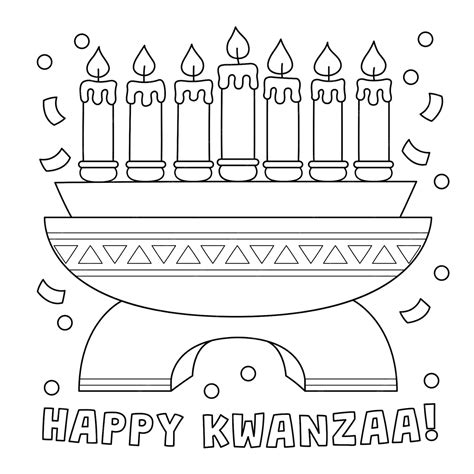 Premium Vector | Happy Kwanzaa Kinara Coloring Page for Kids